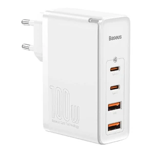 Baseus GaN2 Pro Fast Wall Charger 100W USB / USB Type C Quick Charge 4+ Power Delivery White (CCGAN2P-L02)