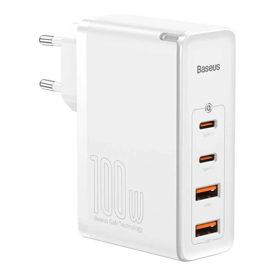 Baseus GaN2 Pro Fast Wall Charger 100W USB / USB Type C Quick Charge 4+ Power Delivery White (CCGAN2P-L02): ціни та характеристики