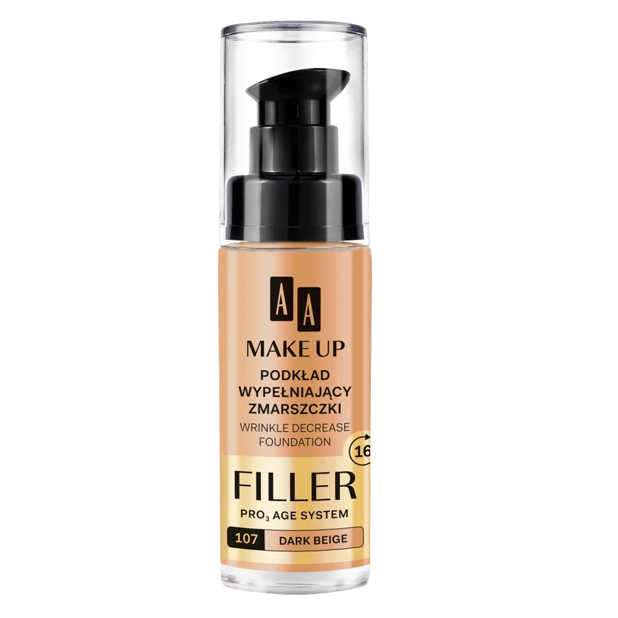 AA, Make Up Filler, Wrinkle Filling Foundation, 107 Dark Beige, 30 мл: ціни та характеристики