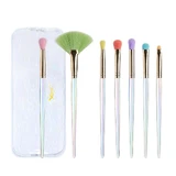 Jessup Colorful Makeup Brushes Набір барвистих кистей для макіяжу в косметичці T318, 7 шт.