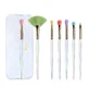 Jessup Colorful Makeup Brushes Набір барвистих кистей для макіяжу в косметичці T318, 7 шт.