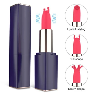 Помада Discreet Vibrator у футлярі зі змінними наконечниками та 9 режимами вібрації Чорний