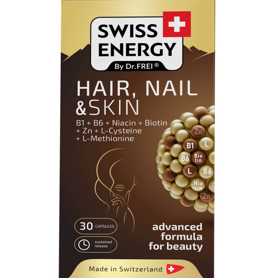 Вітаміни в капсулах Swiss Energy Hair, Nail & Skin №30: ціни та характеристики