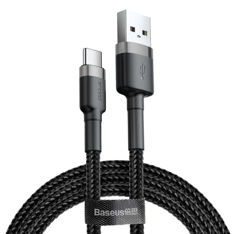 Baseus Cafule Cable Durable Nylon Cable USB / USB-C QC3.0 2A 2M Black-Gray (CATKLF-CG1): ціни та характеристики