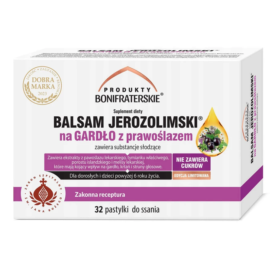 Bonifrater Products Єрусалимський бальзам зі звіробоєм, 32 пастилки: ціни та характеристики