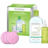 Набор Bioderma Sebium Set Xmass 2024 H2O 500 мл + сыворотка 30 мл + многоразовые ватные диски Fluffy Glov, 3 шт.