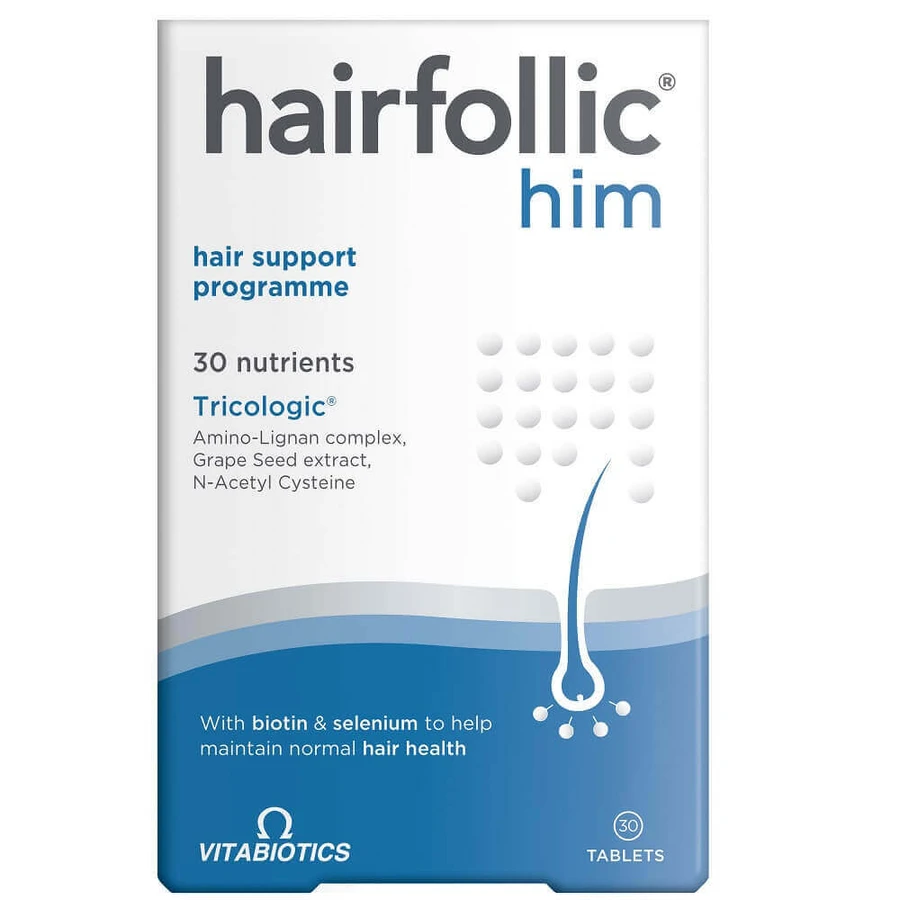 Vitabiotics Hairfollic Him для поддержания здоровья волос, 30 таблеток: цены и характеристики
