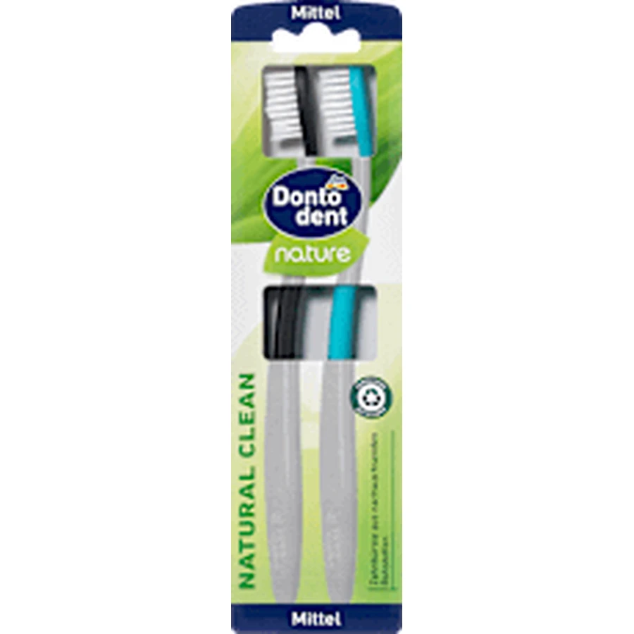 Зубна щітка Dontodent nature Natural Clean medium, 2 шт.: ціни та характеристики