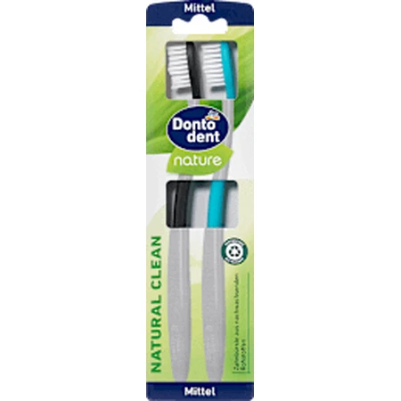Зубна щітка Dontodent nature Natural Clean medium, 2 шт.: ціни та характеристики