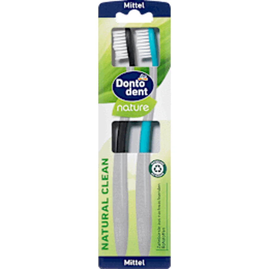 Зубна щітка Dontodent nature Natural Clean medium, 2 шт.: ціни та характеристики