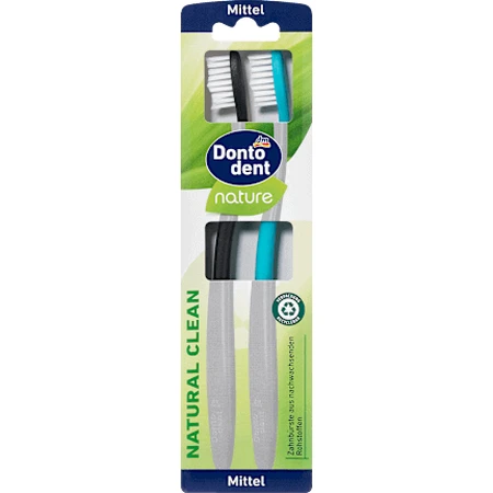 Зубна щітка Dontodent nature Natural Clean medium, 2 шт.: ціни та характеристики
