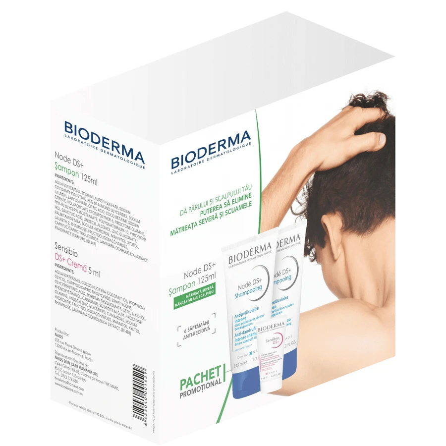 Упаковка шампунь + крем Node DS, 2х125 мл + 5 мл, Bioderma: цены и характеристики