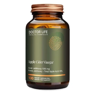 Яблучний оцет Doctor Life 1300 мг, 100 капсул