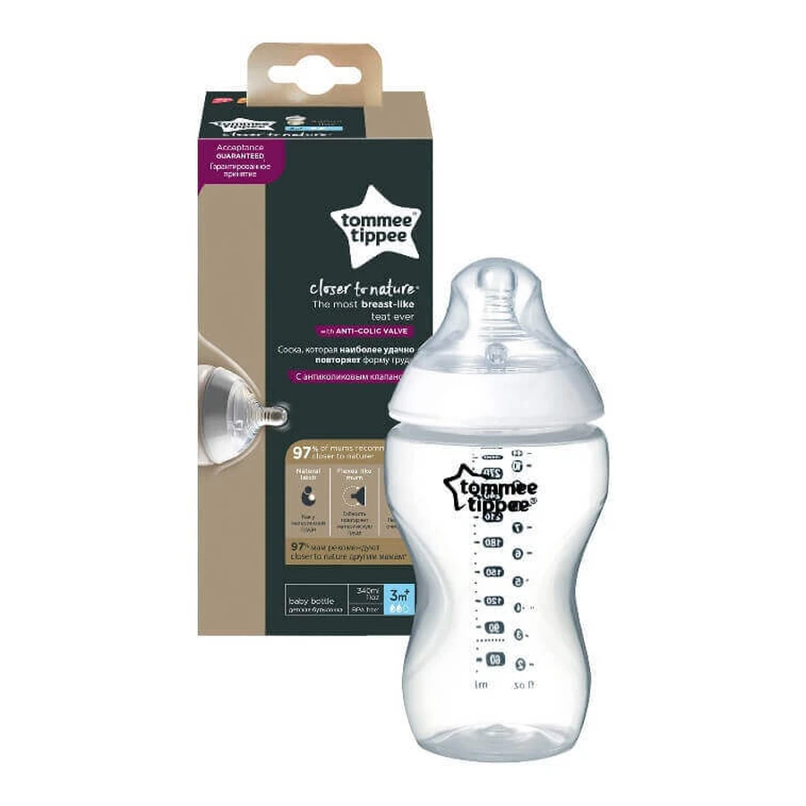 Tommee Tippee Closer to Nature, Флакон 340 мл, 1 шт.: цены и характеристики