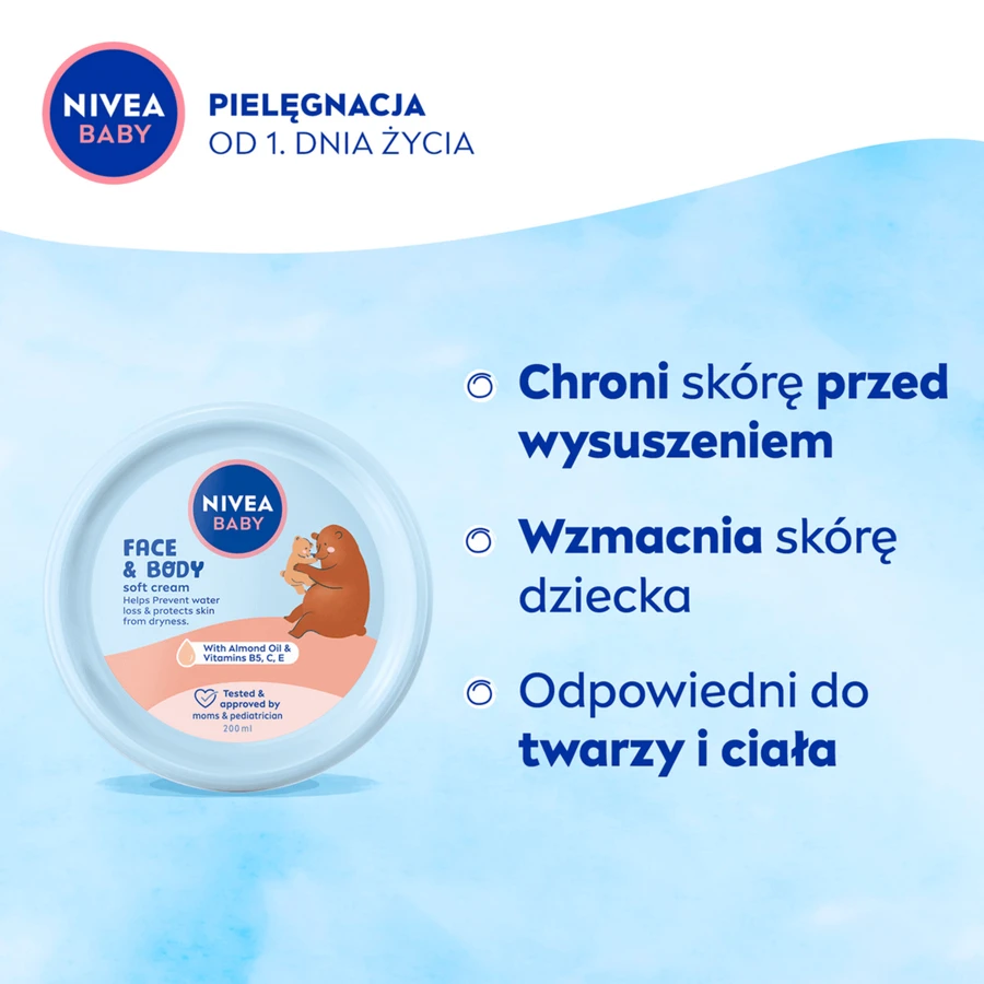 Крем Nivea Baby для обличчя та тіла, 200 мл: ціни та характеристики