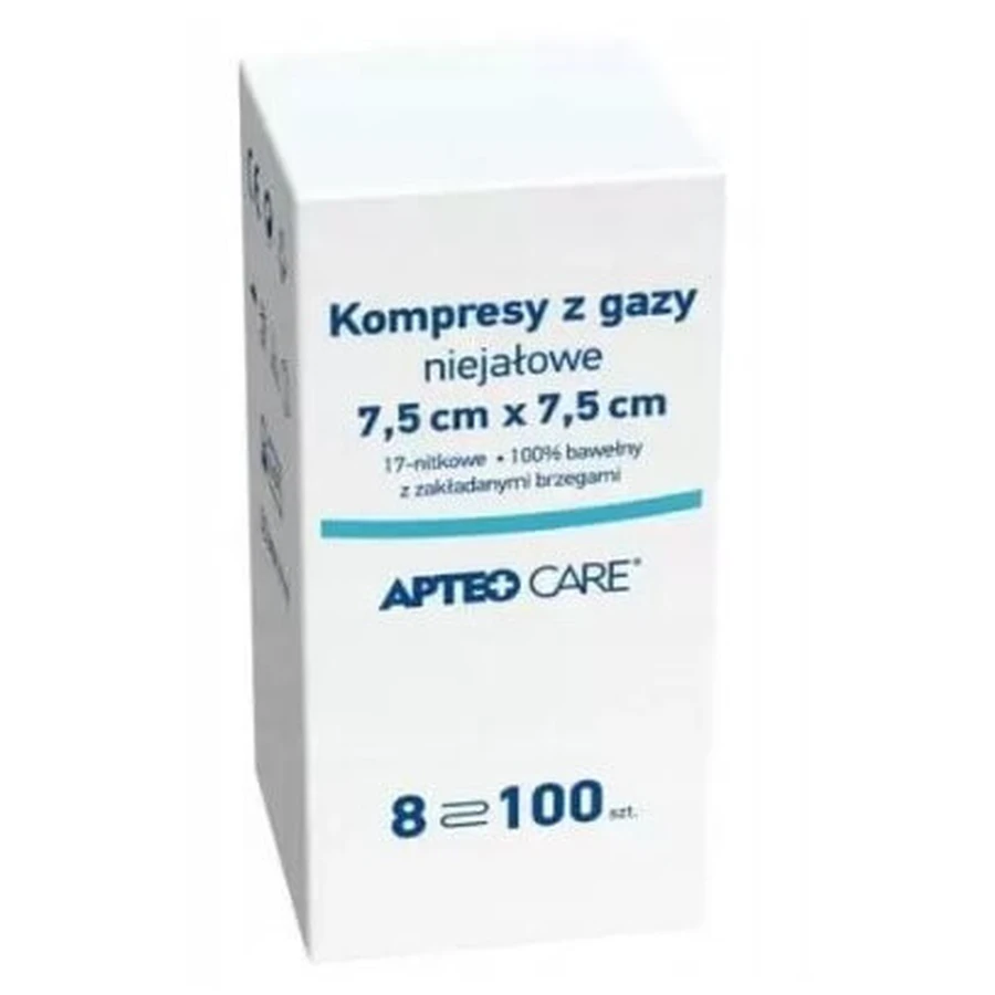 Apteo Care, марлевые тампоны, нераздражающие, 7,5x7,5 см, 100 шт - Долговечно!: цены и характеристики