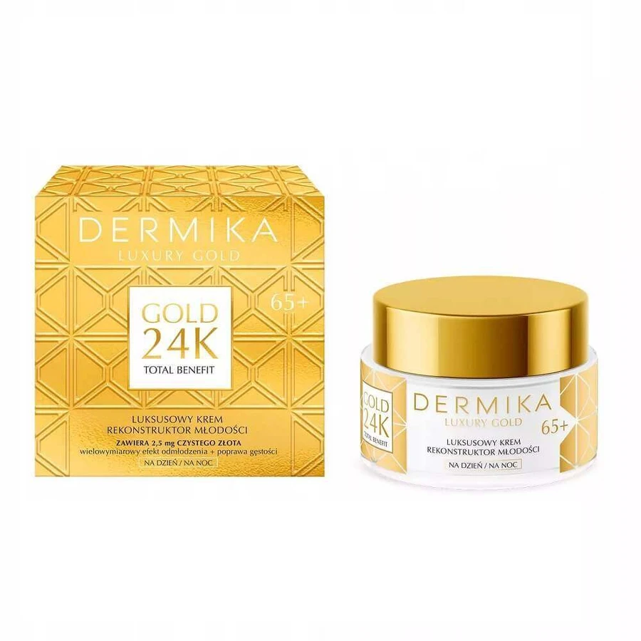 Dermika Luxury Gold 24K Total Benefit Luxury Youth Reconstructor Cream 65+, 50 мл: ціни та характеристики