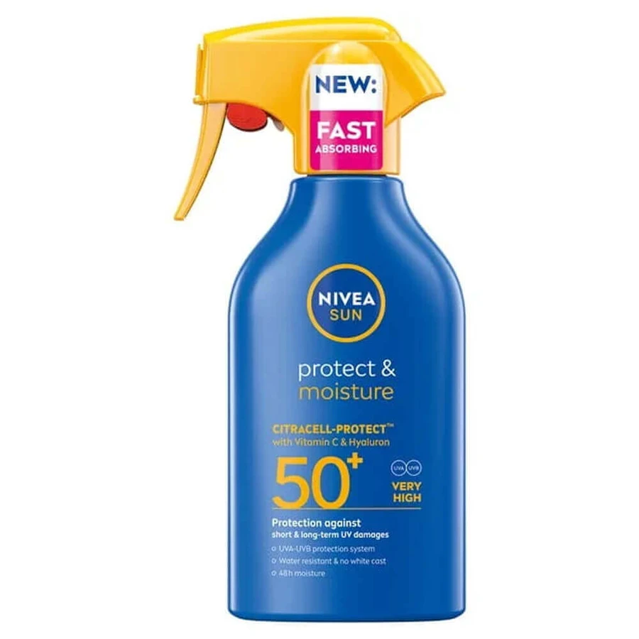 Увлажняющий спрей SPF50+ Protect & Moisture Sun, 270 мл, Nivea: цены и характеристики