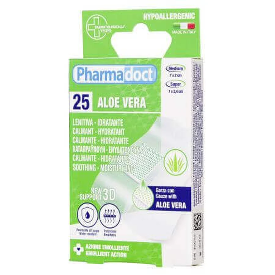 Пластирі з алое вера, 25 шт, Pharmadoct: ціни та характеристики
