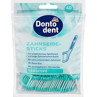 Зубна стрічка Dontodent Sensitive з тримачем, 40 шт.