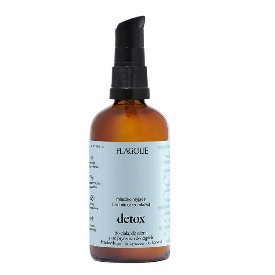 Очищаюче молочко Flagolie Detox з діатомовою землею, 100 мл: ціни та характеристики