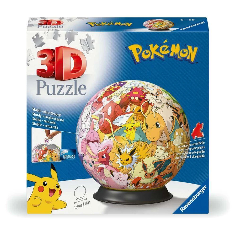 3D-пазл - Шар с персонажем Покемона, 72 детали, Ravensburger: цены и характеристики