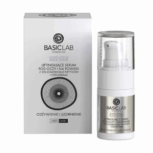 BasicLab Esteticus Lifting Eye and Eyelid Serum 10% Peptide and Ceramide Complex Rejuvenation and Firming, 15ml