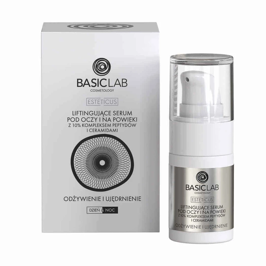 BasicLab Esteticus Lifting Eye and Eyelid Serum 10% Peptide and Ceramide Complex Rejuvenation and Firming, 15ml: цены и характеристики