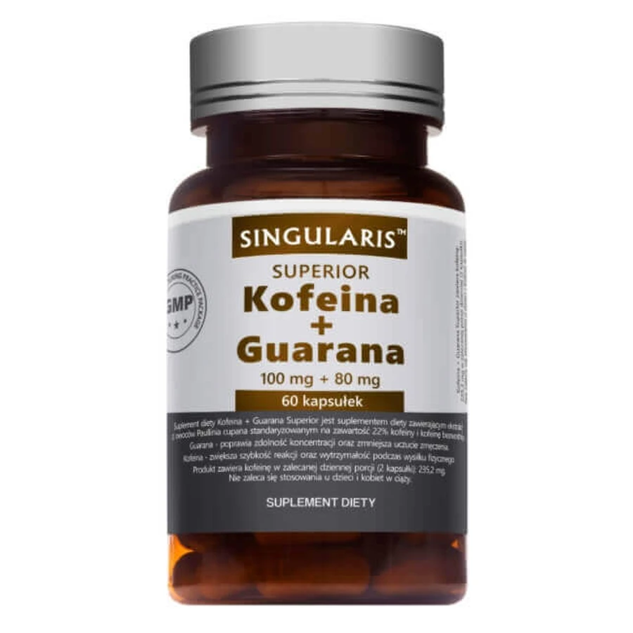 Singularis, кофеїн + гуарана, 60 капсул: ціни та характеристики