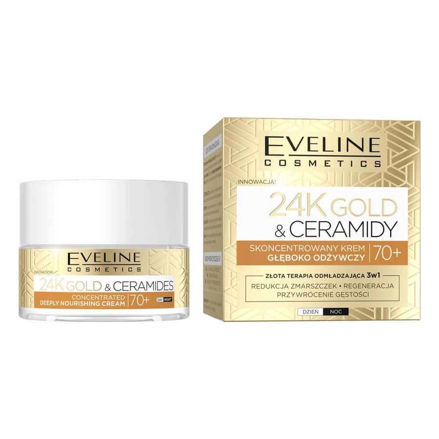 Концентрований глибоко живильний крем Eveline Cosmetics 24K Gold & Ceramides 70+, 50 мл: ціни та характеристики
