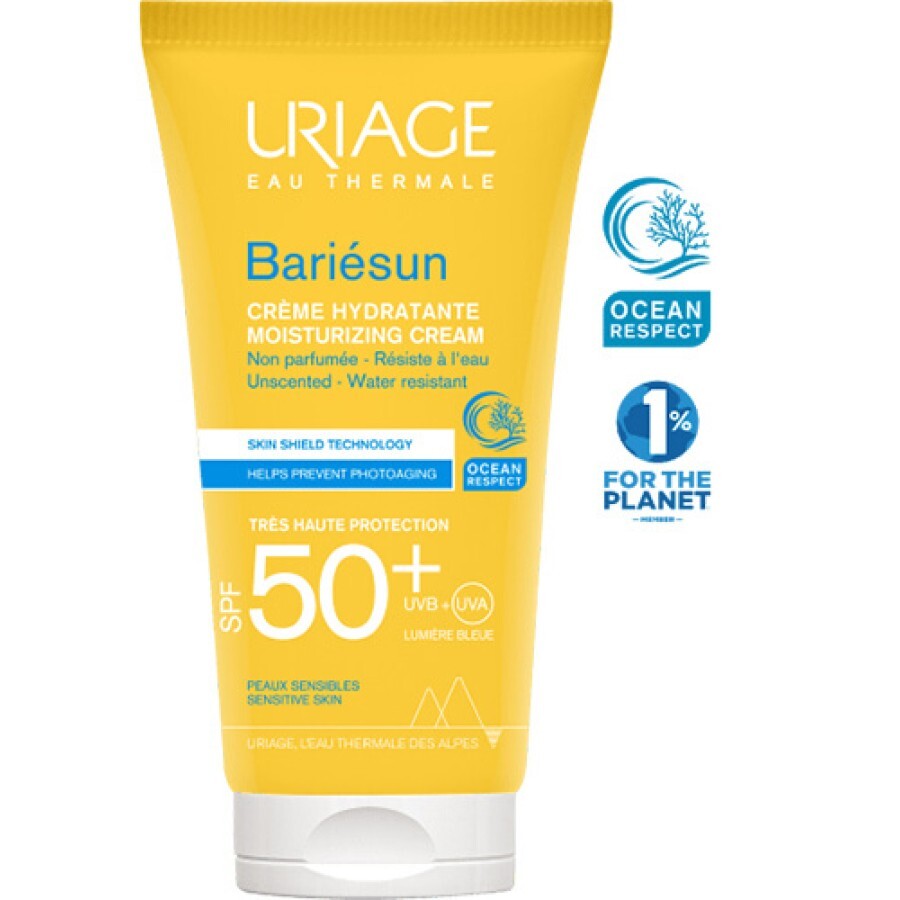 Сонцезахисний крем для обличчя Uriage Bariesun Creme SPF 50+ Водостійкий без ароматизаторів 50 мл: ціни та характеристики