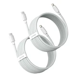 Baseus Simple Wisdom Lightning / USB-C 20W cablu 1.5 m 2 buc. - альб