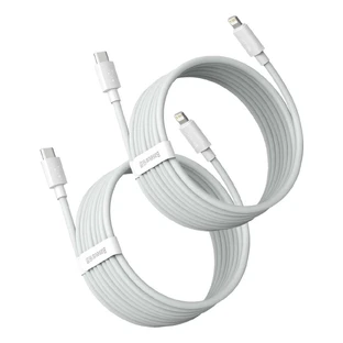 Кабель Baseus Simple Wisdom Lightning / USB-C 20W 1,5 м 2 шт. - білий