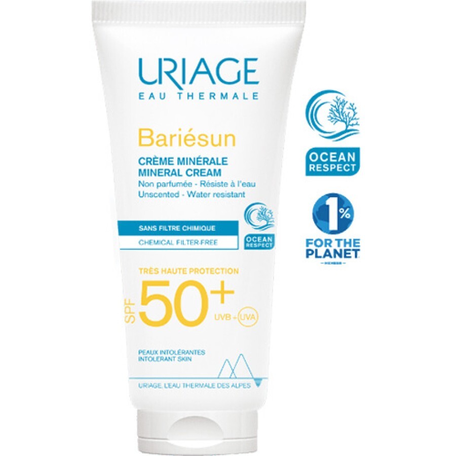 Солнцезащитный крем для лица и тела Uriage Bariesun Creme Minerale SPF 50+ Минеральный 100 мл: цены и характеристики