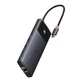 HUB 10in1 Baseus Metal Gleam Series USB-C la USB-C PD / USB-C / 3x USB-A / 2x HDMI / RJ-45 / SD / TF - negru
