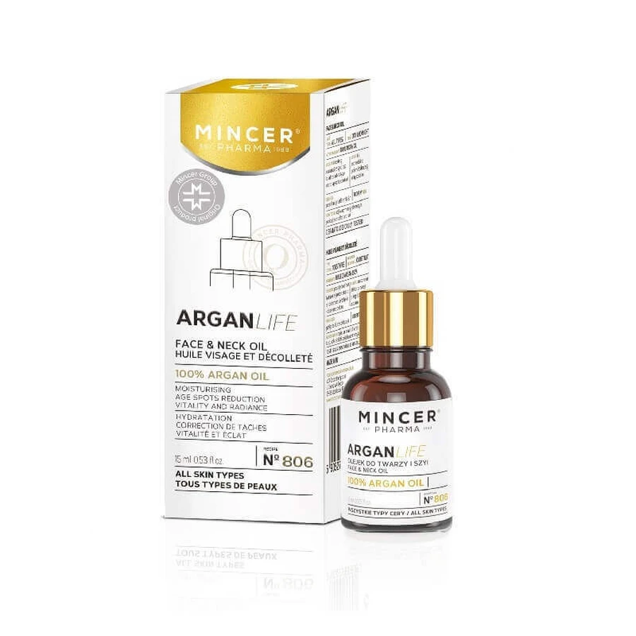 Mincer Pharma ArganLife Масло для лица и шеи №806, 15 мл: цены и характеристики