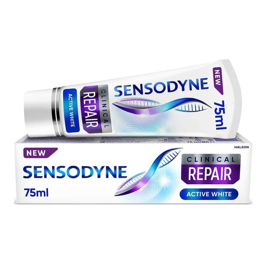 Sensodyne Clinical Repair Active White Відбілююча зубна паста з фтором, 75 мл: ціни та характеристики