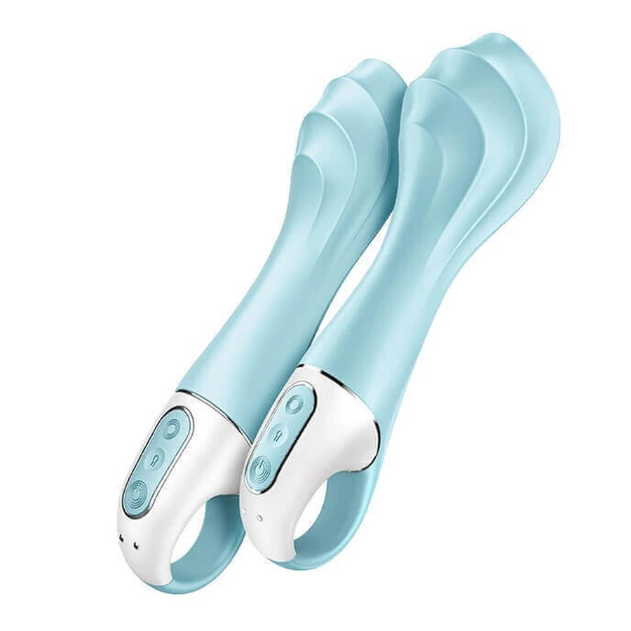 Вибратор Satisfyer Air Pump 5+ с помпой светло-голубой: цены и характеристики