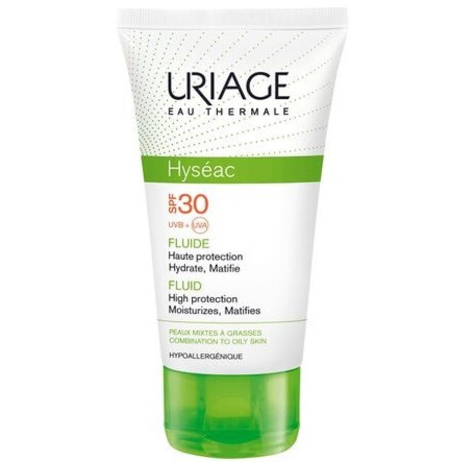 Флюїд сонцезахисний Uriage Hyseac для обличчя, SPF 30+, 50 мл: ціни та характеристики