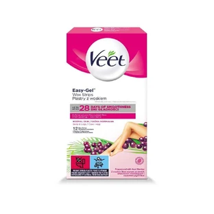 Воскові смужки Veet для видалення волосся на тілі для нормальної шкіри, 12 шт