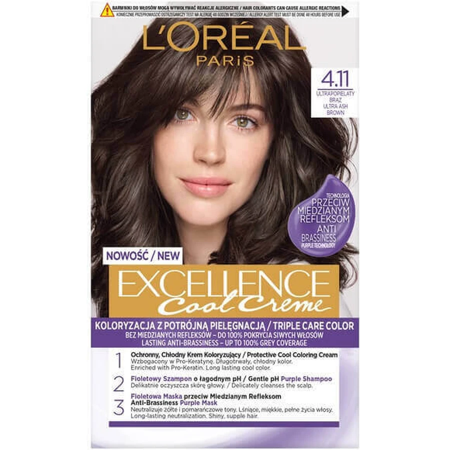 L Oreal Paris Excellence Cool Creme Wax Colour 4.11 Ultra grey Brz: цены и характеристики