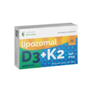 Липосомальный D3 4000 МЕ + K2 150 мкг, 30 капсул, Remedia