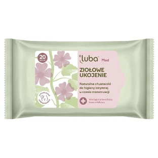 Натуральні серветки для інтимної гігієни Luba Med Herbal Soothing Natural, 20 шт.