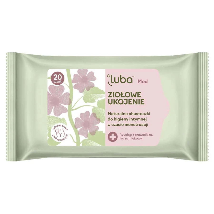 Натуральні серветки для інтимної гігієни Luba Med Herbal Soothing Natural, 20 шт.: ціни та характеристики