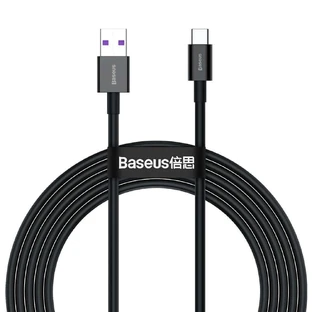 Baseus Superior USB - USB Tip C cablu 66 W (11 V / 6 A) Huawei SuperCharge SCP 2 m negru (CATYS-A01)