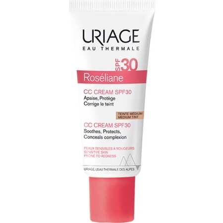 Сонцезахисний крем для обличчя Uriage Roséliane CC Cream SPF 30 Проти почервонінь для всіх типів шкіри, 40 мл