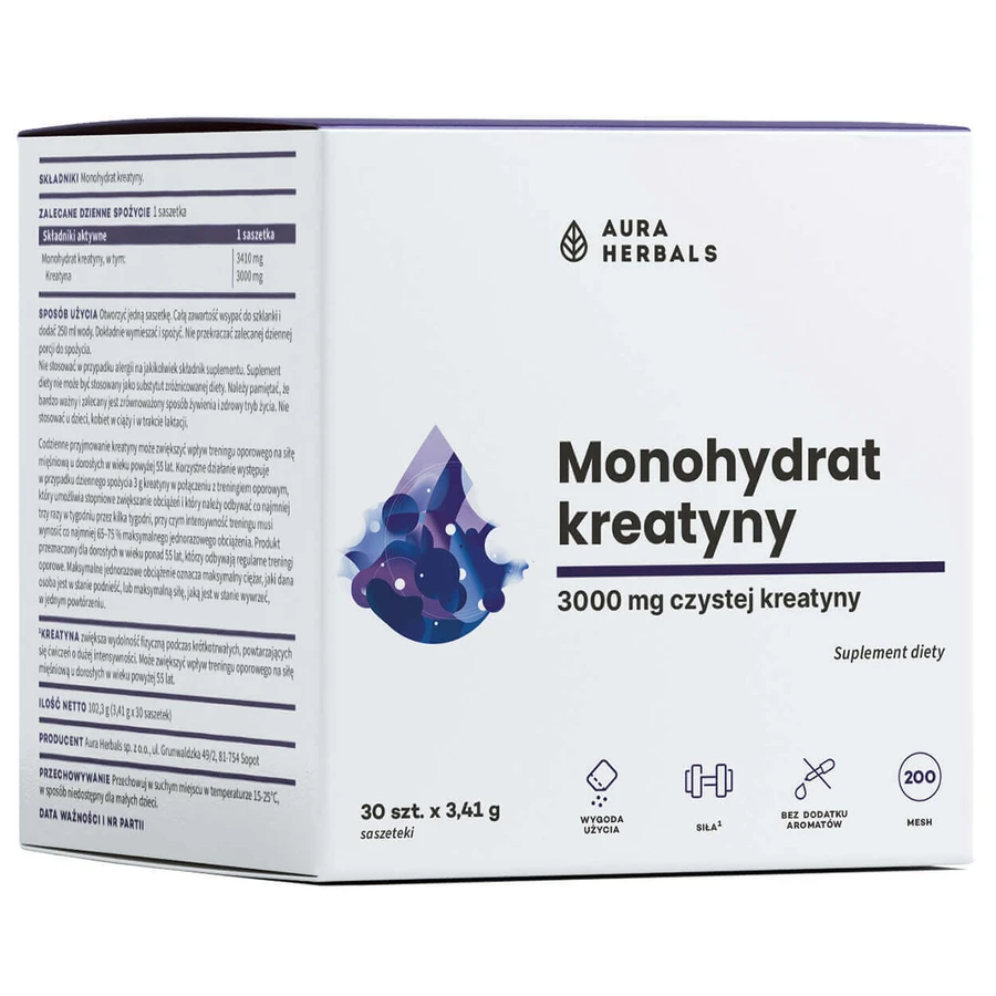 Aura Herbals Креатин, моногідрат, 30 таблеток по 3,41 г: ціни та характеристики