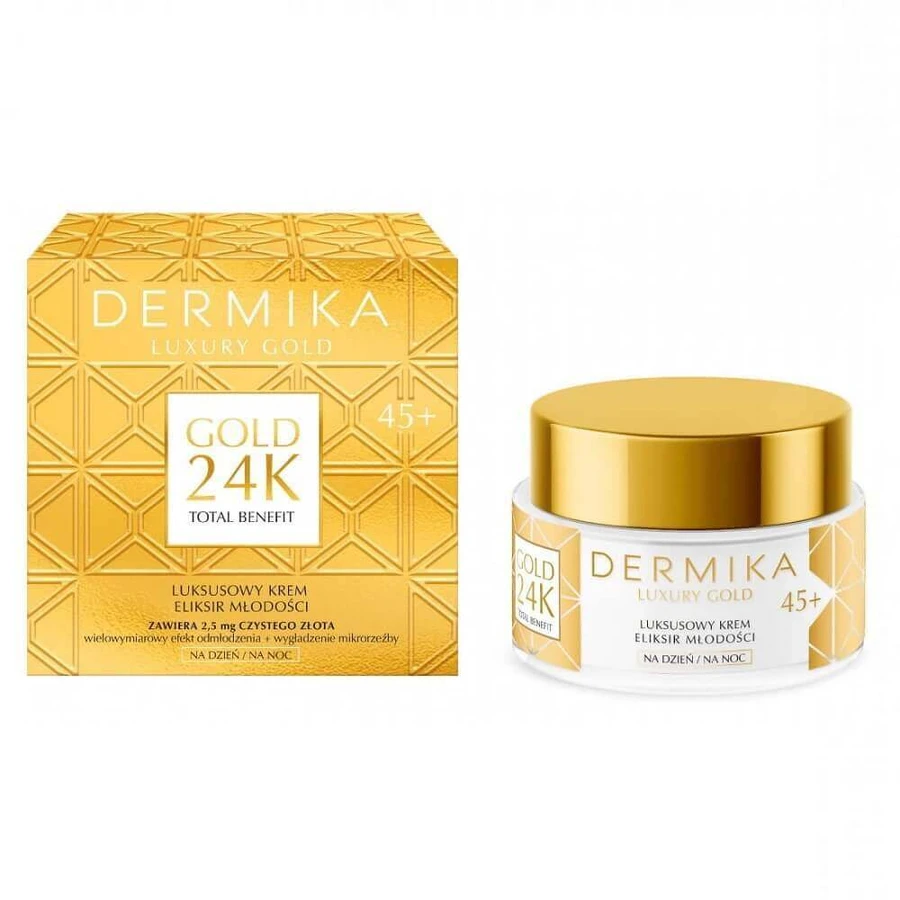 Dermika Luxury Gold 24K Total Benefit Роскошный крем-эликсир молодости 45+, 50 мл: цены и характеристики