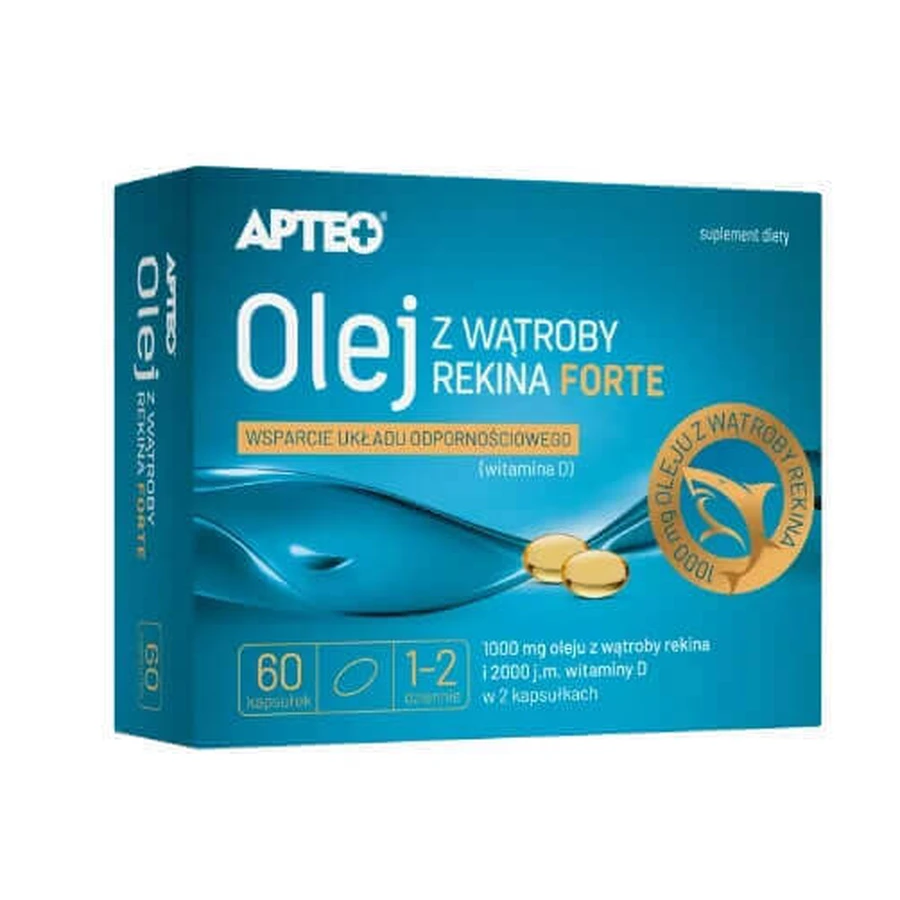 Apteo Shark Liver Oil Forte, 60 капсул: ціни та характеристики