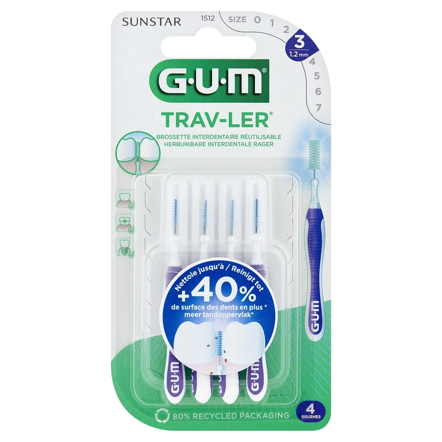 Sunstar GUM Trav-Ler, межзубной ершик 1,2 мм 1512, 4 шт.: цены и характеристики